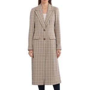 Anthropologie Avec Les Filles Long Plaid Coat Size Medium